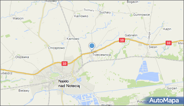 mapa Trzeciewnica, Trzeciewnica na mapie Targeo